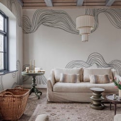 Fototapet, Stripes by Hand, Graphite, Rebel Walls