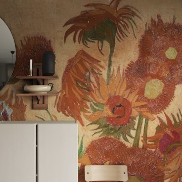 Fototapet, Sunflowers Repeatable, Peach, Rebel Walls - Img 3