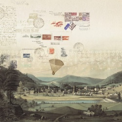 Fototapet, Tres Tintas & Rebel Walls, Stamps - Img 2