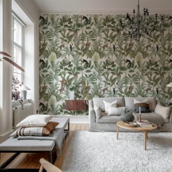 Fototapet, Tropical Monkeys, Green, Rebel Walls