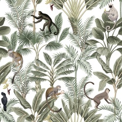 Fototapet, Tropical Monkeys, Green, Rebel Walls - Img 2