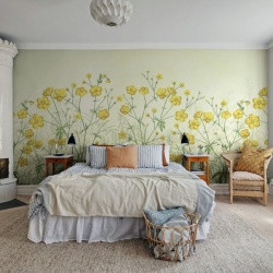 Fototapet, Vintage Buttercups, Yellow, Rebel Walls