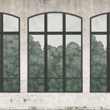Fototapet, Vintage Windows, Soft Green, Rebel Walls - Img 2