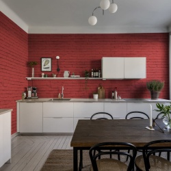 Fototapet, Wall of Bricks, Red, Rebel Walls
