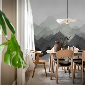 Fototapet, Watercolor Mountain, Black, Rebel Walls - Img 3