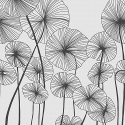 Fototapet, Waterlily Forest, Black & White, Rebel Walls - Img 2