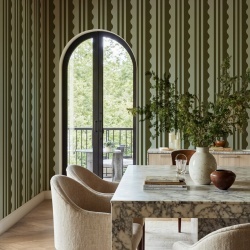 Fototapet, Wavy Stripe, Moss Green, Rebel Walls