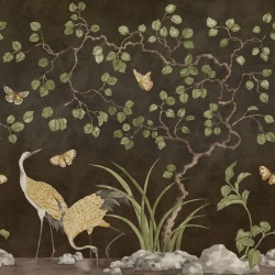 Fototapet, Where Cranes Dream, Black, Rebel Walls - Img 2