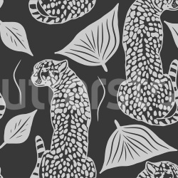 Fototapet, Whimsy Leopard, Black, Rebel Walls - Img 2