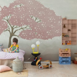 Fototapet, Windy Tree, Pink, Rebel Walls - Img 3