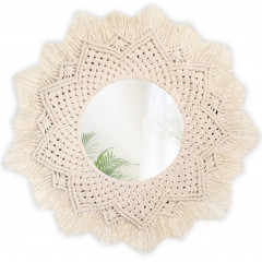 Oglinda rotunda Rea Boho 322051 bej 60 cm - Img 1