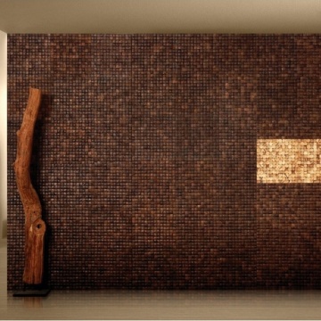 Panou decorativ 3D, Coconut, Mbaru Niang Espresso, 6 placi 42x42cm, 1.05 mp - Img 6