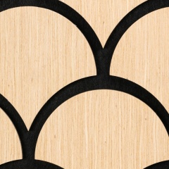 Panou riflaj acustic decorativ, MDF si pasla, AC26, 60x40x1.8cm, Stejar - Img 3