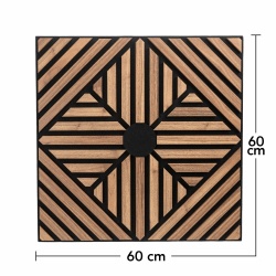 Panou riflaj acustic decorativ, MDF si pasla, AC40, 60x60x1.8cm, Stejar inchis - Img 7