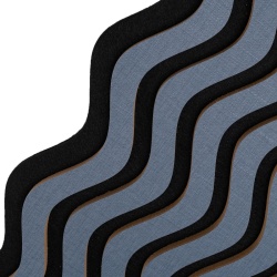 Panou riflaj acustic decorativ, MDF si pasla, AC45, 240x30x1.8cm, Gri inchis - Img 3