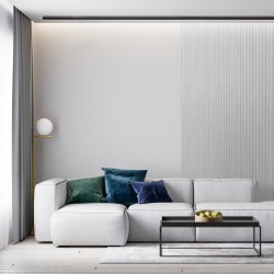 Panou riflaj decorativ 3D Onda, Gri, 11.2x1.3x270 cm - Img 2