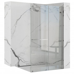 Paravan de dus tip Walk-in Rea Cortis cu parte culisanta 120x200 cm profil crom - Img 7