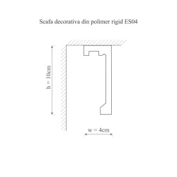 Plinta polimer rigid, Manavi, ES4-10x4x200 cm - Img 2