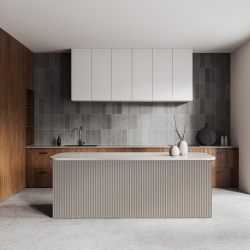 Profil dreapta pentru riflaj decorativ 3D Gresso, Stone Grey, 3.2x1.3x270 cm - Img 4