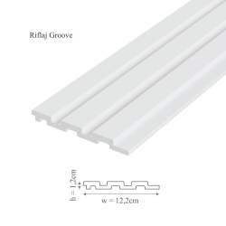 Profil dreapta riflaj decorativ 3D, Groove/Moon R, 2.7x1.2x290 cm, Manavi - Img 3