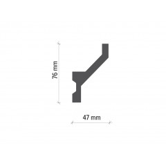 Profil pentru banda LED din poliuretan KF721 - 7.6x4.7x200 cm - Img 2