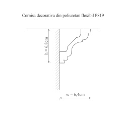 Scafa poliuretan flexibil, Manavi, P819F - 6.8x6.4x200 cm - Img 2
