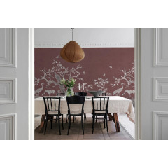 Tapet Chinoiserie Lace, Raspberry Red, Rebel Walls - Img 1