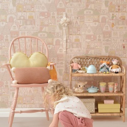 Tapet Dollhouse, Sunny Pink, Majvillan