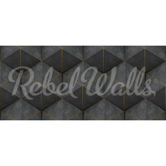 Tapet Hexagon Cube, Black, Rebel Walls - Img 2