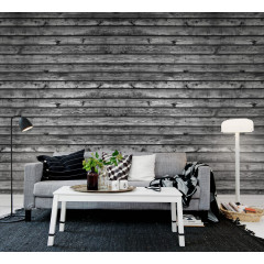 Tapet Horizontal Boards, Black, Rebel Walls - Img 1