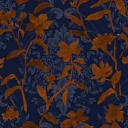 Tapet lavabil Blooming Damask, Tobacco, TresTintas 5mp / rola - Img 2