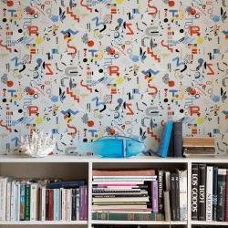 Tapet lavabil Funny Shapes, White, TresTintas 5mp / rola