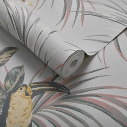 Tapet, Le Toucan, Soft Grey Luxury Bird, 1838 Wallcoverings, 5.3mp / rola - Img 2