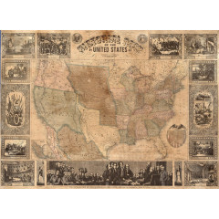 Tapet Pictorial Map of the U.S., Rebel Walls - Img 2