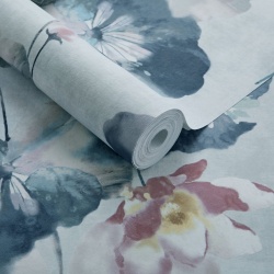 Tapet, Water Lilies, Blue Dusk Luxury Floral, 1838 Wallcoverings, 5.3mp / rola - Img 2