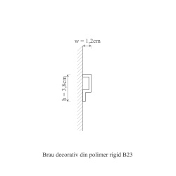 Brau polimer rigid, Manavi, B23 - 3.8x1.2x200 cm - Img 2
