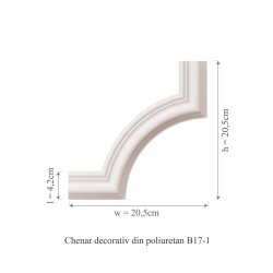 Chenar din poliuretan, Manavi, B17-1 - 20.5x20.5x1.7 cm - Img 2