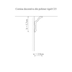 Cornisa decorativa C23-5.7x2.9x200cm - Img 2