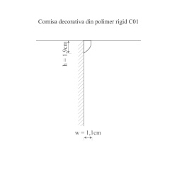 Cornisa polimer rigid, Manavi, C1 - 1.1x1.9x200 cm - Img 2