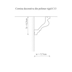 Cornisa polimer rigid, Manavi, C13-6.5x5.7x200cm - Img 2