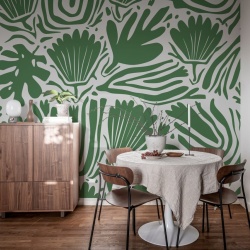 Fototapet, Abstract Blossoms, Green, Rebel Walls