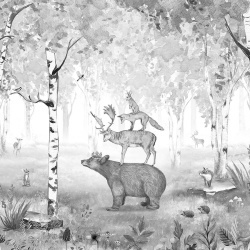 Fototapet Bear King - Black and White, Kikki Belle - Img 2