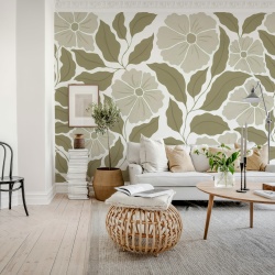 Fototapet, Bold Abstract Flower, Brown, Rebel Walls