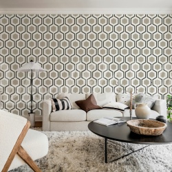 Fototapet, Bold Hexagon, Gray, Rebel Walls