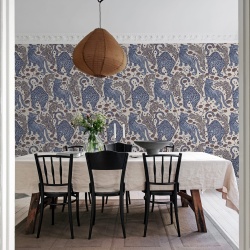 Fototapet, Bold Tigers, Blue, Rebel Walls