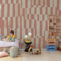 Fototapet, Broken Stripes, Pink, Rebel Walls