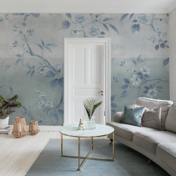 Fototapet, Concrete Flowers, Blue, Rebel Walls