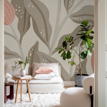 Fototapet, Cool Flora, Beige & Pink, Rebel Walls - Img 3