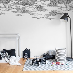 Fototapet, Cotton Skies, Black, Rebel Walls