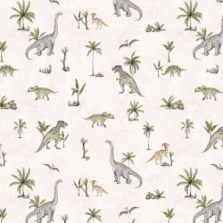 Fototapet Dashing Dinos - White, Kikki Belle - Img 2